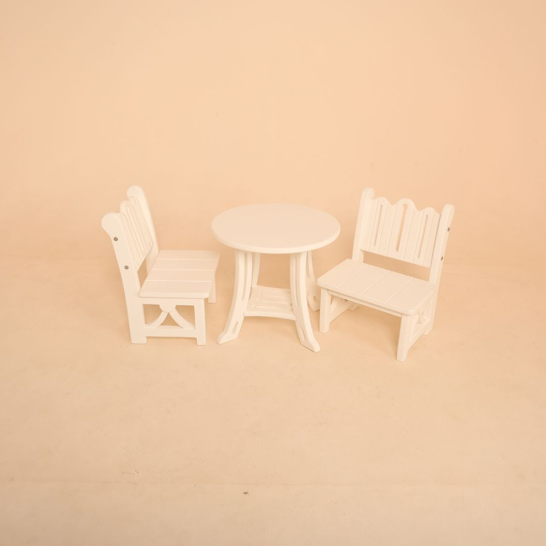 Picnic table and chair set baby photoshoot prop for newborn and sitter photography
