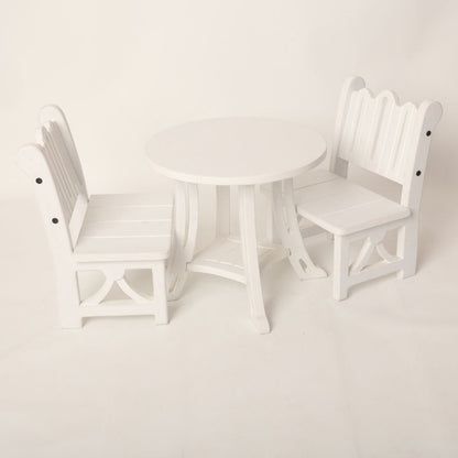 Picnic party table and chair prop for toddlers, perfect for tea party and outdoor photoshoot themes.