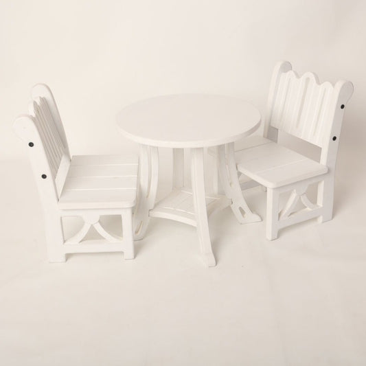 Picnic party table and chair prop for toddlers, perfect for tea party and outdoor photoshoot themes.