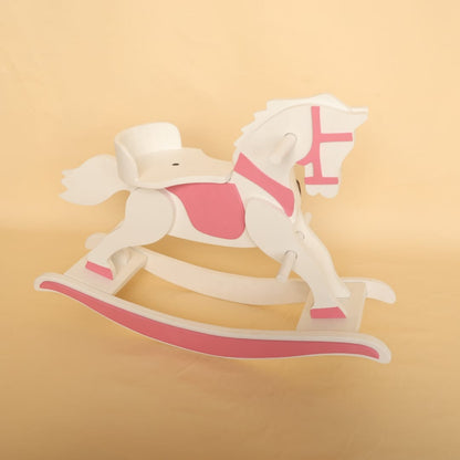 Rocking horse baby photoshoot prop for newborn and toddler photography, perfect for vintage and themed baby photoshoots.