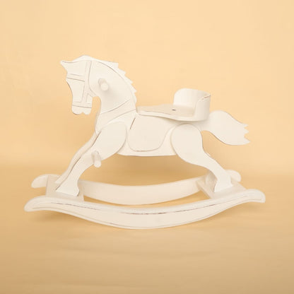 Rocking horse baby photoshoot prop for newborn and toddler photography, perfect for vintage and themed baby photoshoots.
