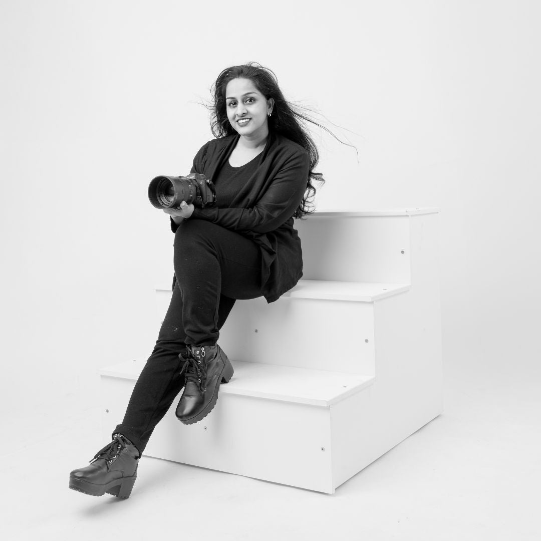 Wooden step prop used for family, maternity, and fashion photoshoots for posing and styling