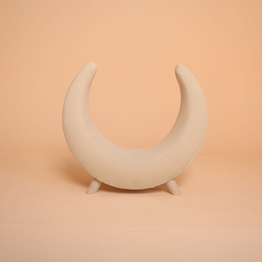 Moon sofa posing seat prop designed for newborn and sitter baby photoshoots