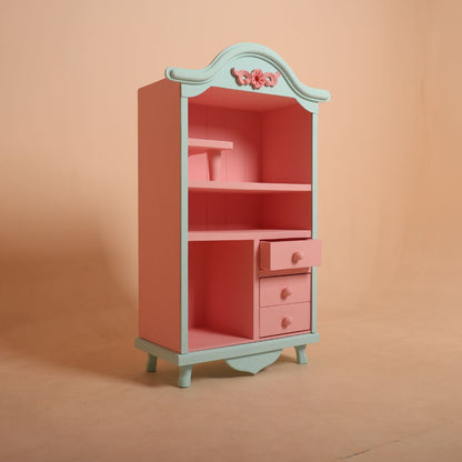 Vintage style almirah prop for newborn baby photoshoot background setup.