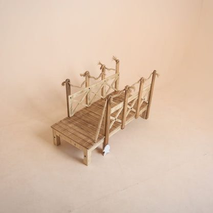 Waterside deck prop for baby photoshoot styled with a fishing theme, perfect for riverside and sunset photo capture scenes