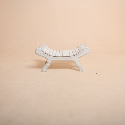 White bench baby photoshoot prop for newborn photography