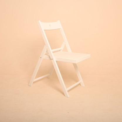 White posing chair for prewedding and maternity photoshoots, perfect studio prop for elegant portraits