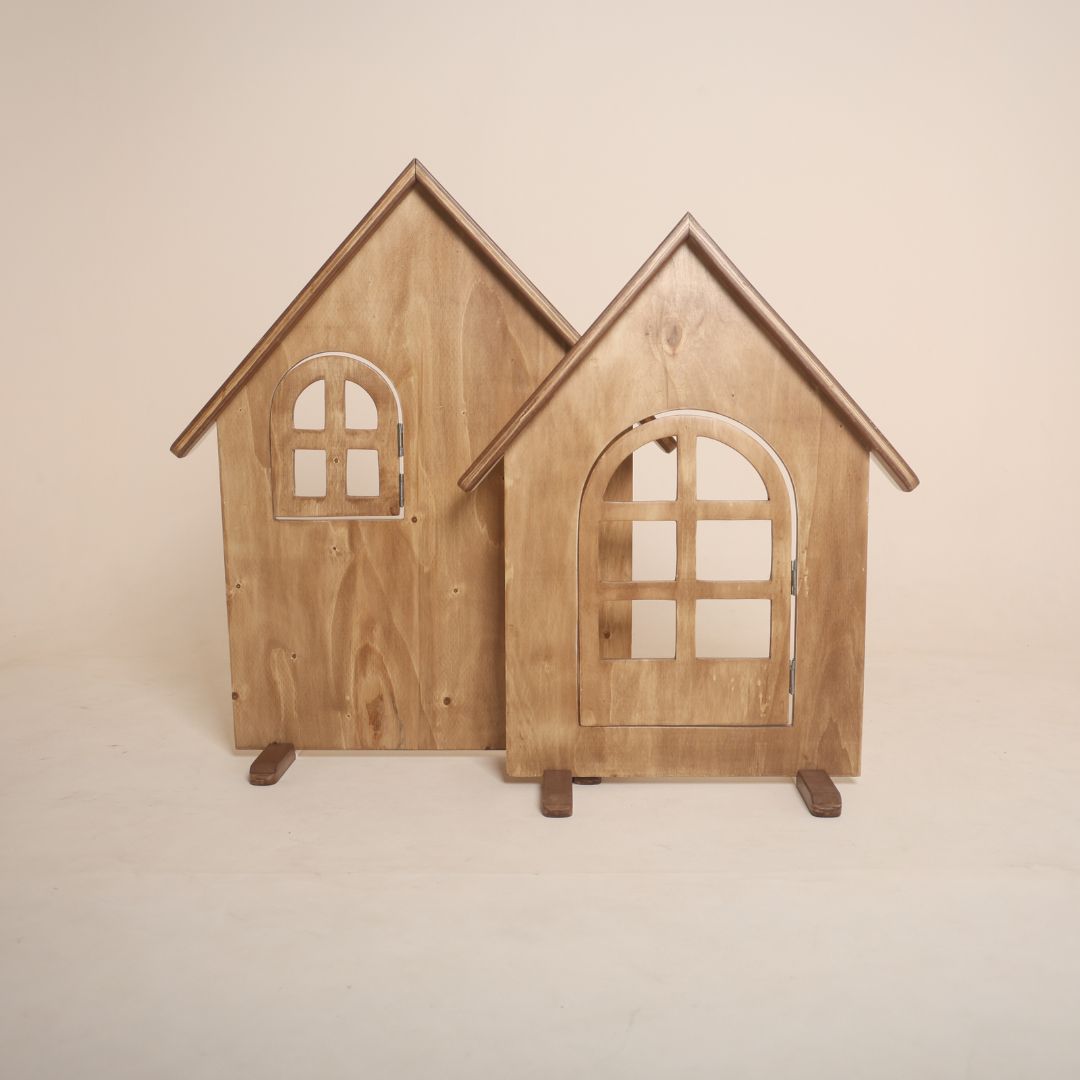 Wooden door set baby photoshoot prop for newborn photography, perfect for cottage and vintage theme photo setups