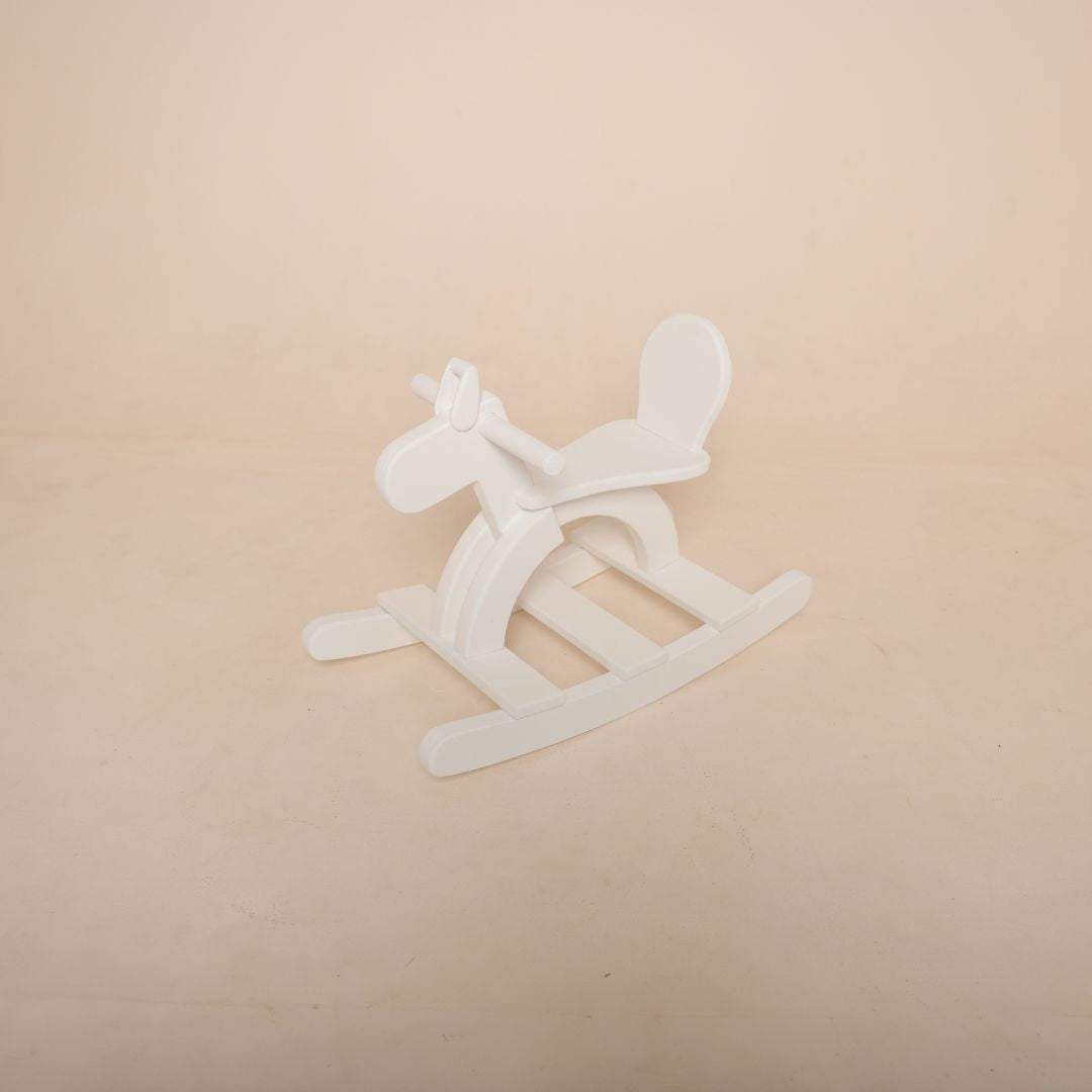 Wooden rocking horse prop for sitter and toddler baby photoshoot setup