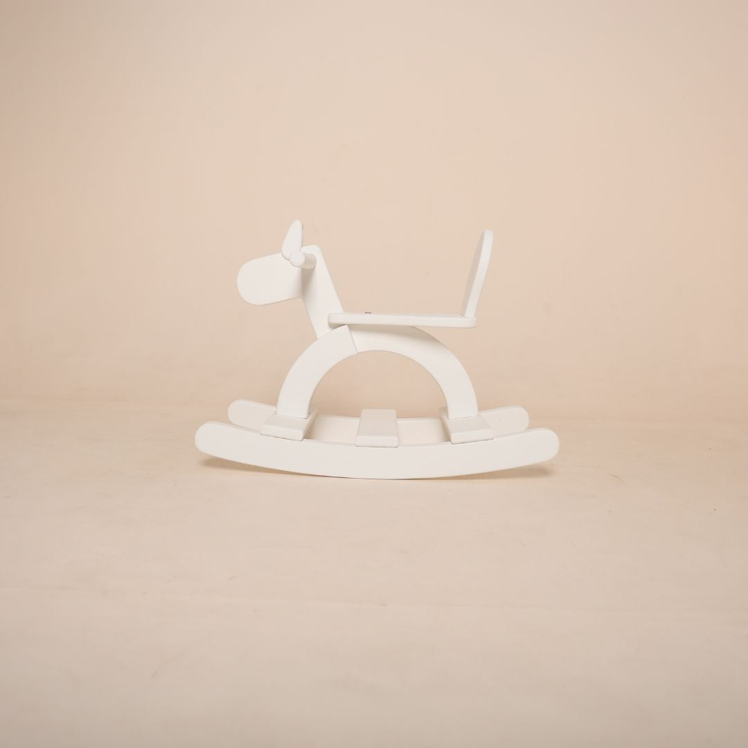 Wooden rocking horse prop for sitter and toddler baby photoshoot setup